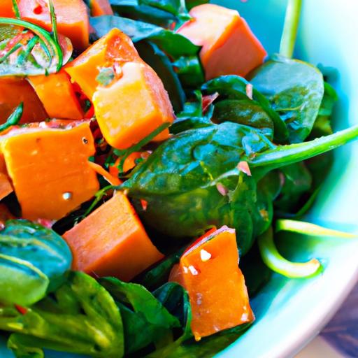 Vibrant Spinach and sweet Potato Salad: A Nutritious Delight