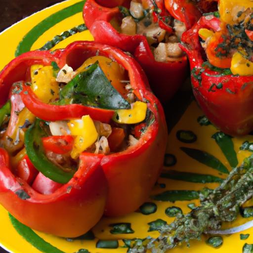 Colorful Vegetarian Stuffed Bell Peppers: A Flavorful Feast