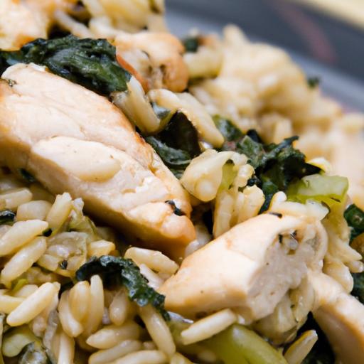 Wholesome chicken and Spinach Orzo: A Flavorful Delight