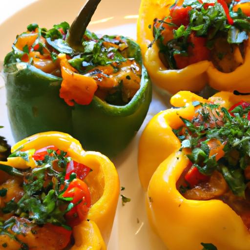 Colorful Vegetarian Stuffed Bell Peppers: A Flavorful Feast