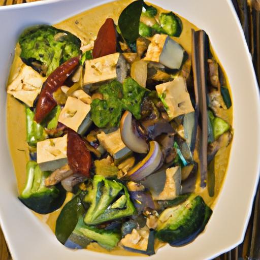Vibrant Green Curry with Tofu & Veggies: A Flavorful Feast