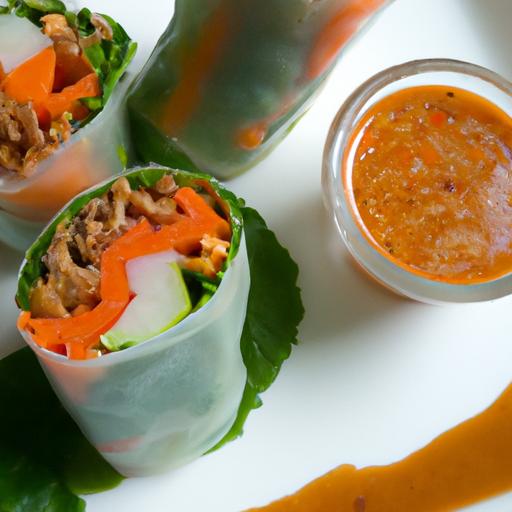 Crisp Thai Spring Rolls with Zesty Peanut Sauce Recipe
