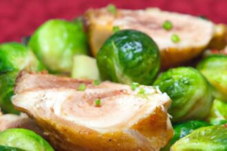 Golden Baked Chicken with Brussels Sprouts: Simple & Tasty